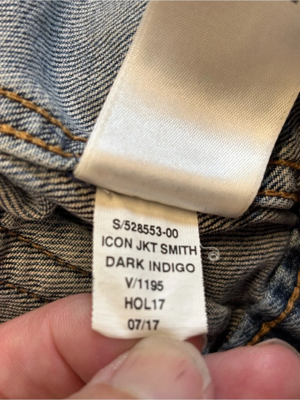 Gap 1969 Icon Denim Jacket Smith Dark Indigo Trucker Jacket Small EUC
